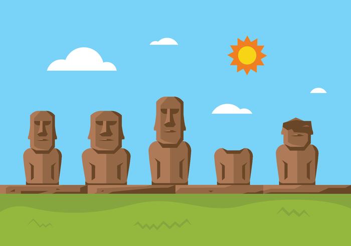 Isla de Pascua estatua vector