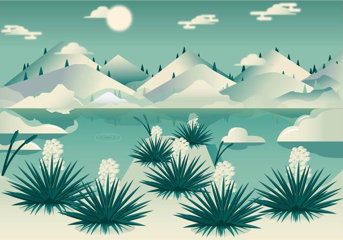 Desert Yucca Landscape Vector