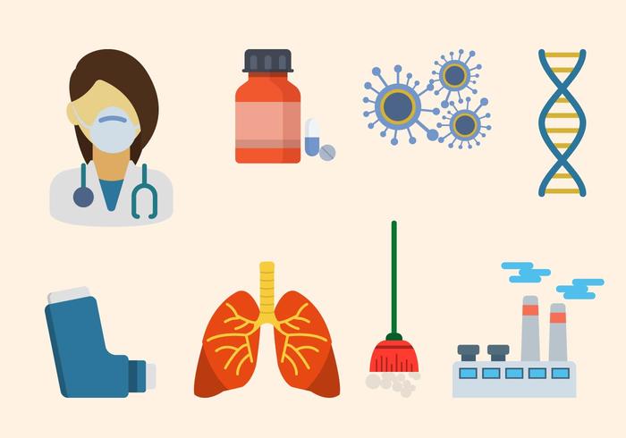 Flat Asthma Vector