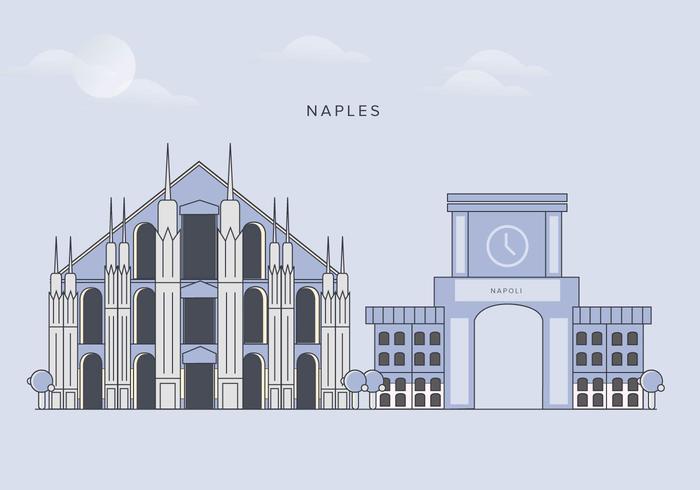 Naples City Landmarks Vector