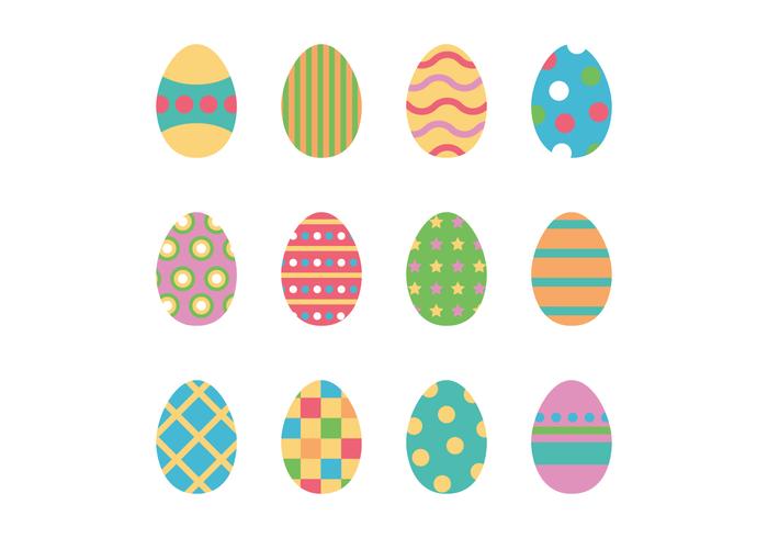 Conjunto de los huevos de Pascua coloridos vector