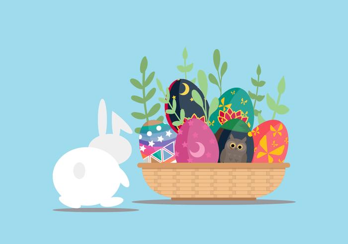 Ilustración linda del huevo de Pascua del vector