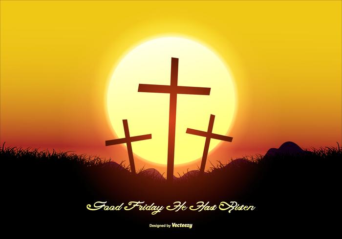 Beautiful Good Friday Landscape Illustration vector