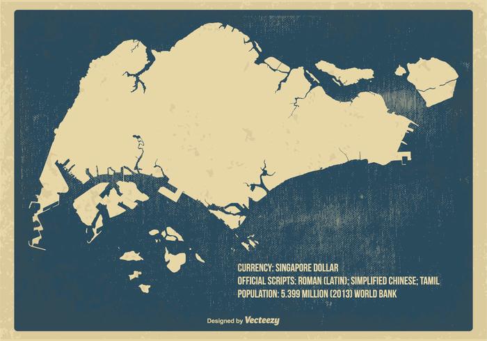 Old Vintage Singapore Map Old Vintage Singapore Map