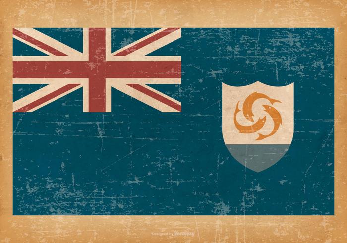 Flag of Anguilla on Grunge Style Background vector