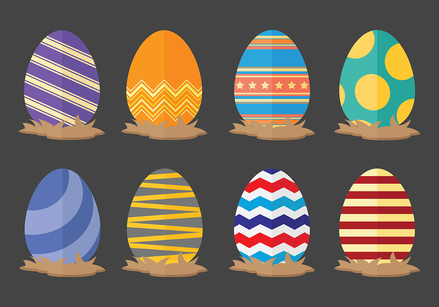 Fun Easter Egg Icons Vector 144740 Vector Art at Vecteezy
