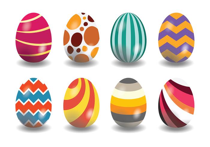 Decorative Easter Egg Icons Vector