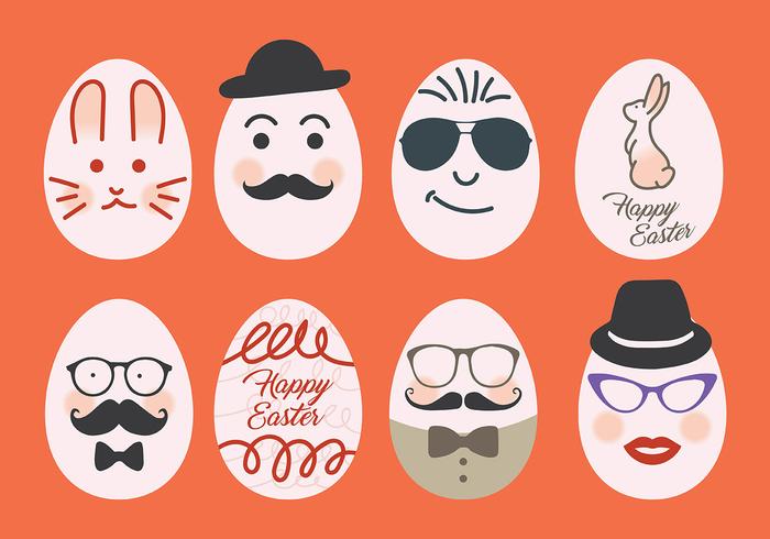 Hipster Easter Vector Icons Hipster Easter Vector Icons