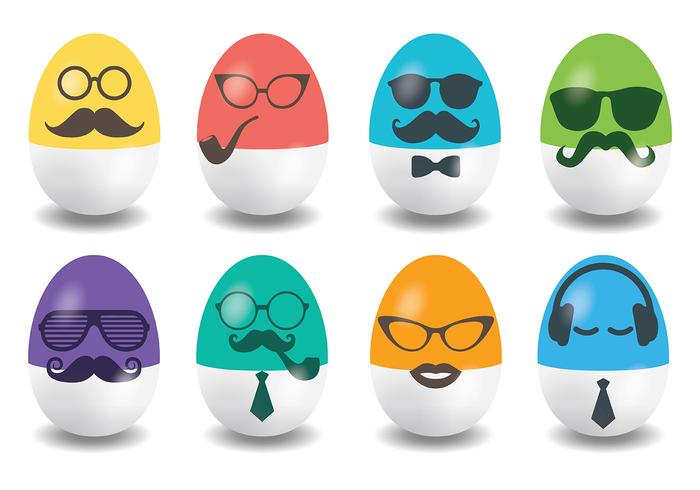 Hipster Easter Vector Icons
