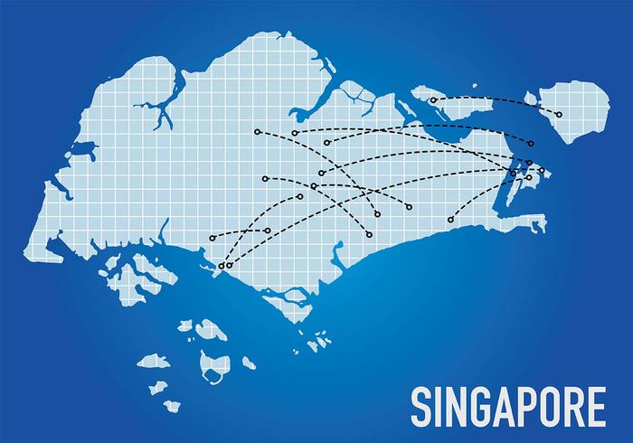 Singapur vuelos mapas vectoriales de fondo vector