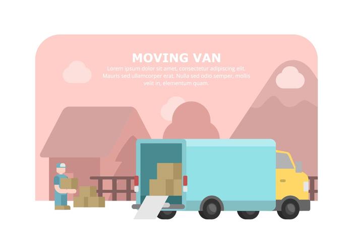 Blue Moving Van Illustration vector