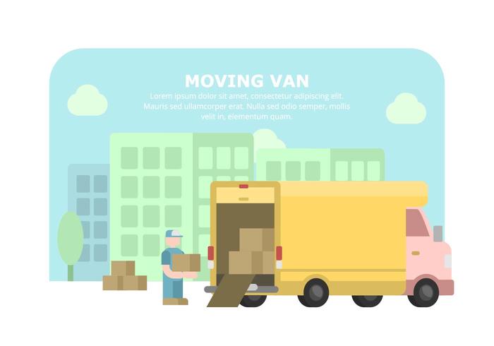 Yellow Moving Van Illustration vector