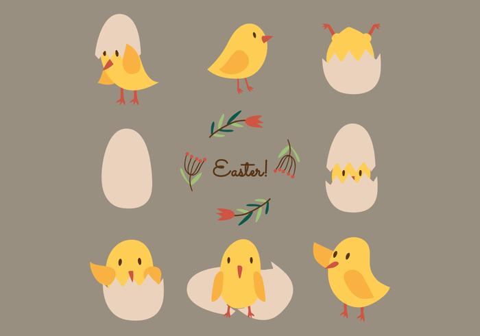 Chicks Vector lindo de Pascua