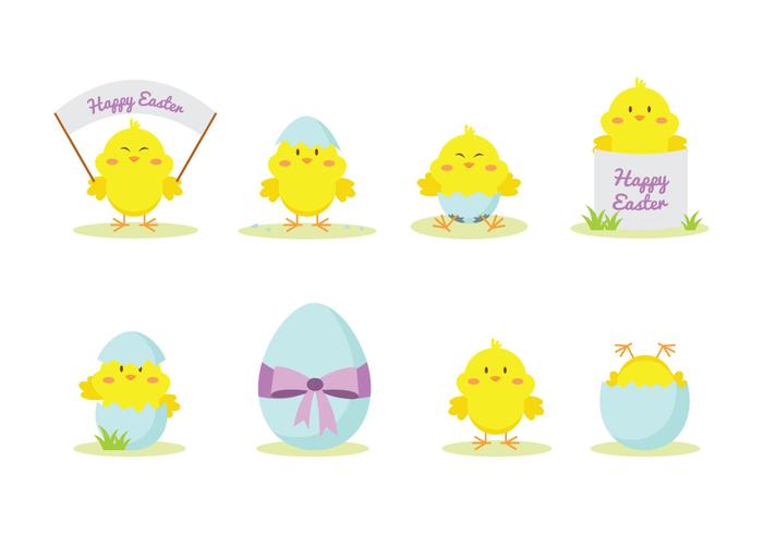 Cute Easter Chick Vector