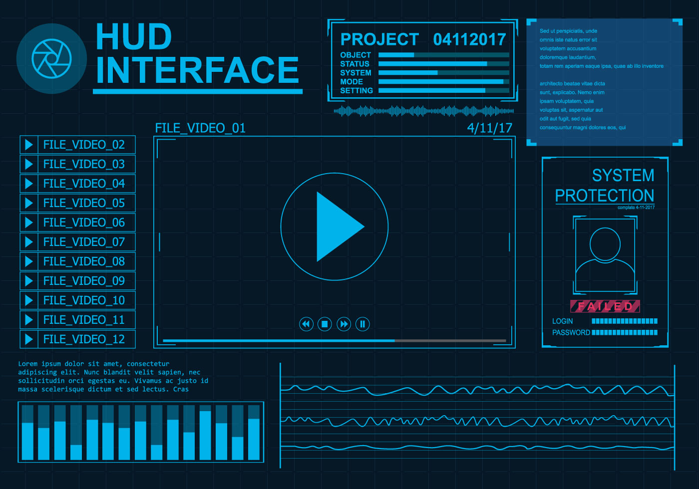 Download Hud Interface Vector Set - Download Free Vectors, Clipart ...