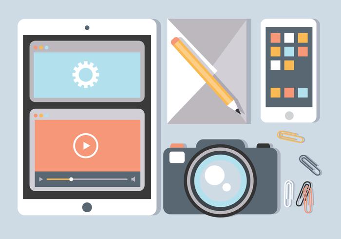 Free Flat Workstation Vector Elements Free Flat Workstation Vector Elements