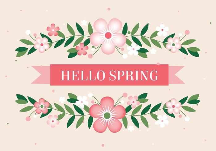 Hello Spring Vector Background