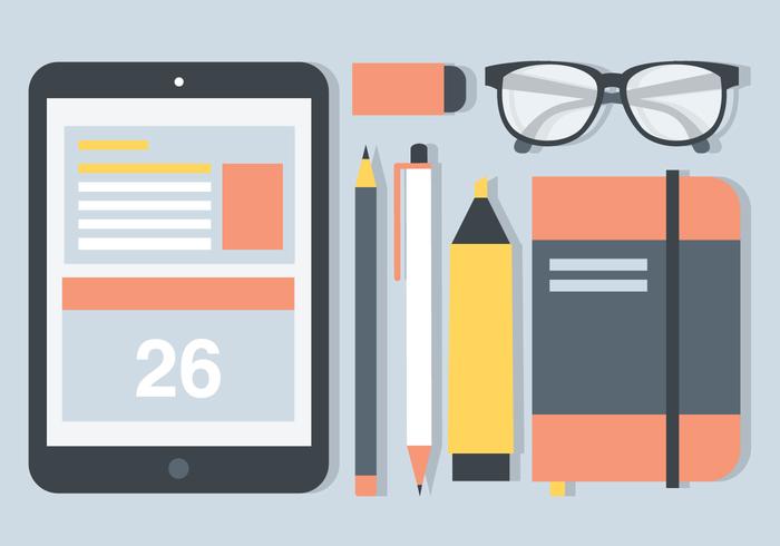 Free Flat Workspace Vector Background Free Flat Workspace Vector Background
