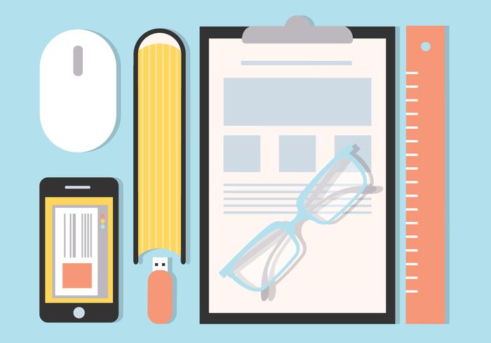 Free Flat Workspace Vector Background Free Flat Workspace Vector Background