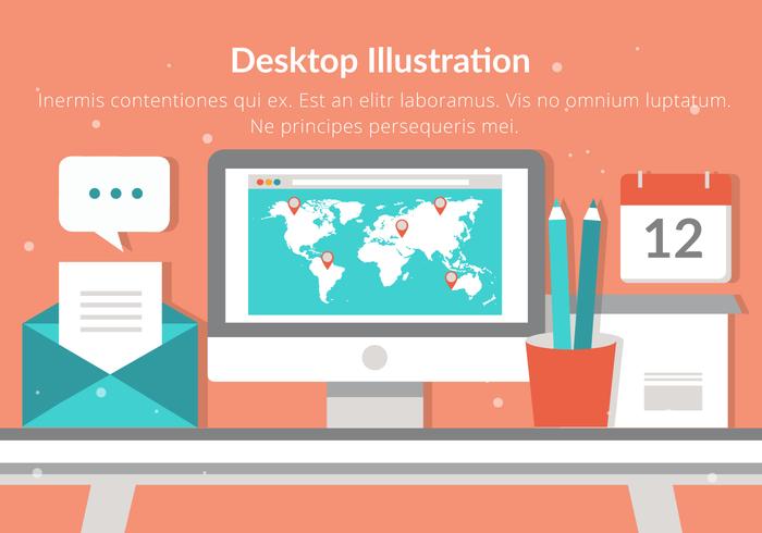 Free Desktop Vector Flat Design Illustration Free Desktop Vector Flat Design Illustration