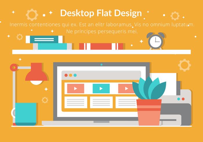 Free Vector Flat Design Desktop Elements Free Vector Flat Design Desktop Elements