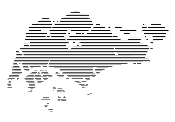 Horizontal Lines Singapore Map Vector
