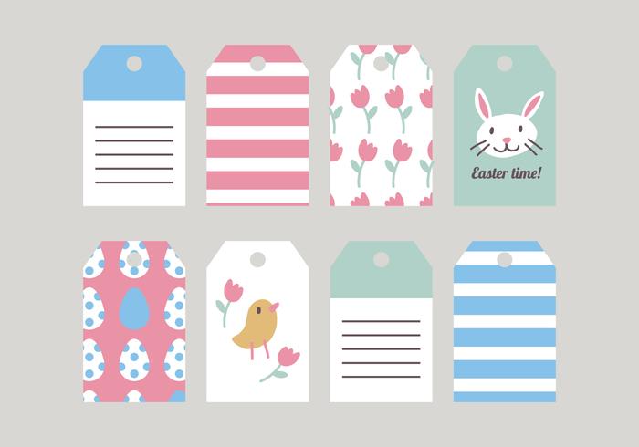 Hand Drawn Easter Tags Vectors