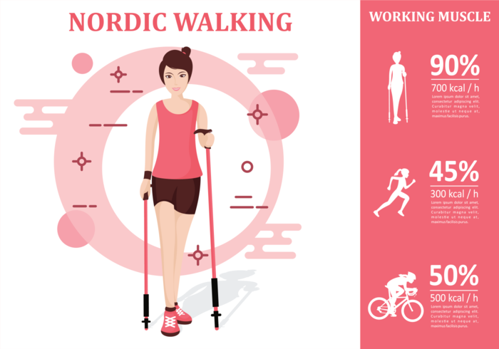 Nordic Walking Infographic vector