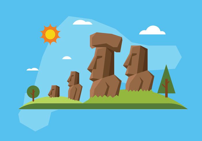 Easter island illustration vector