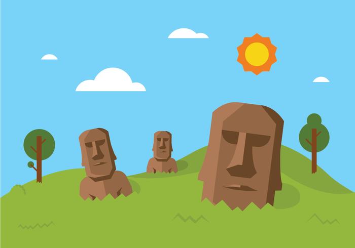 Easter Island Vector Background 