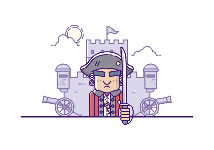Vector Colonial Army Man Illustration