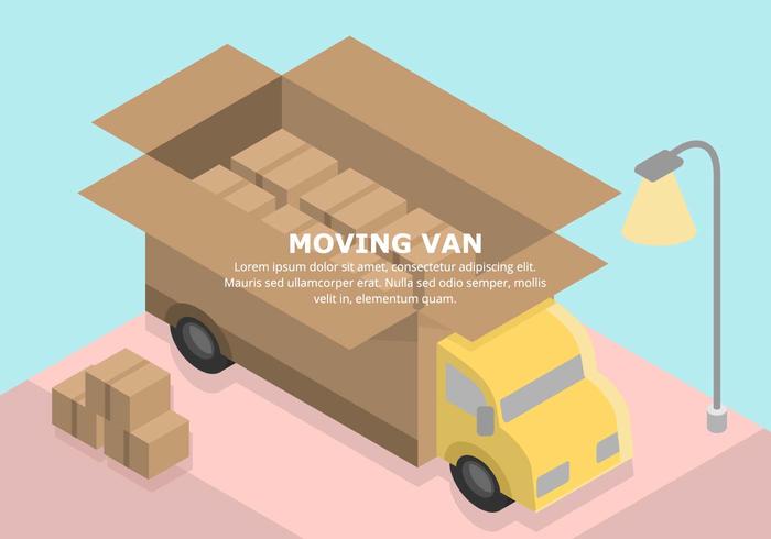 Pastel Moving Van Illustration vector