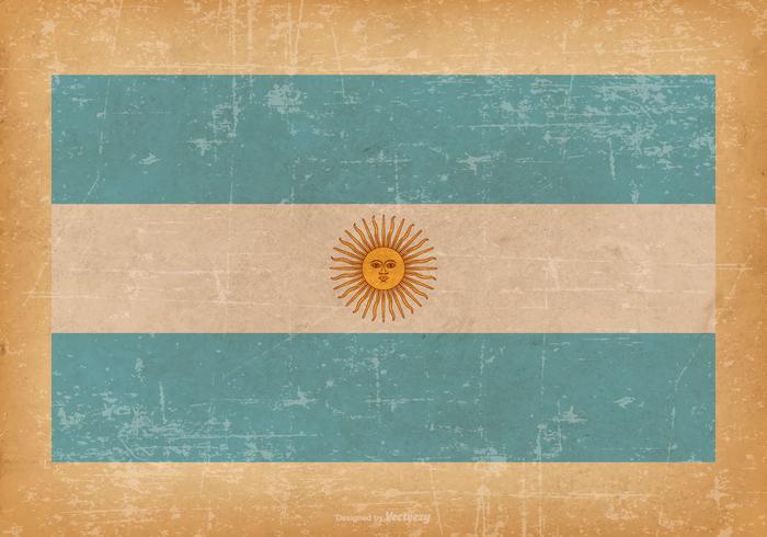 Flag of Argentina on Grunge Background vector