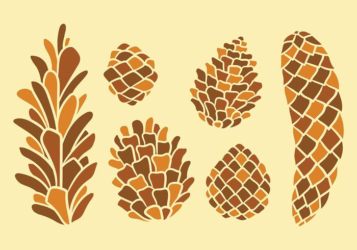 Free Pine Cones Vector Icons