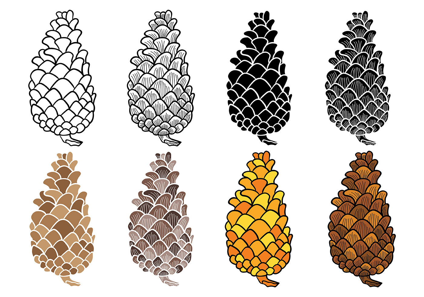 Download Free Pine Cones Vector Icons - Download Free Vectors ...