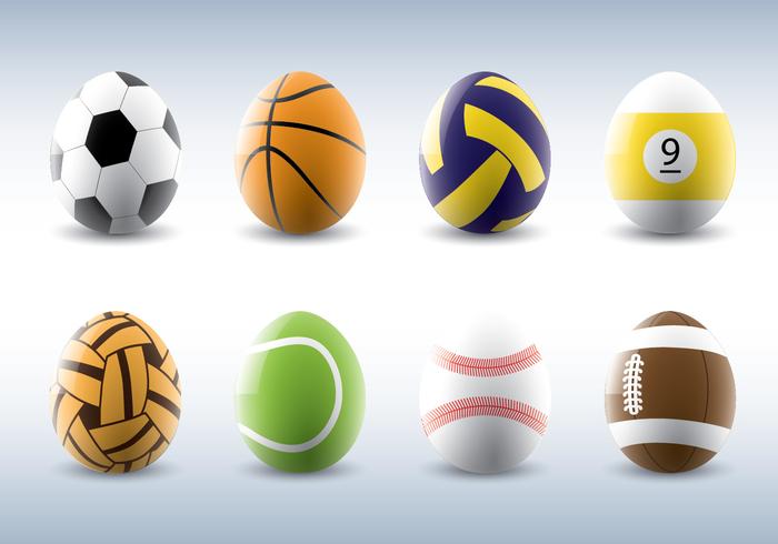 Sporty Easter Eggs Vectors Sporty Easter Eggs Vectors