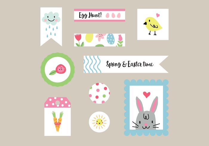 Colorful Easter Tags Vectors