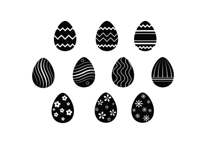 Free Vector los huevos de Pascua de la silueta