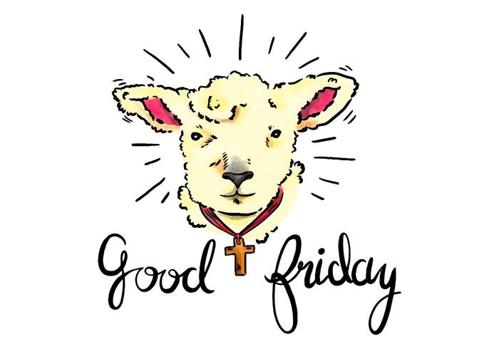 Watercolor Good Friday Lamb Illustration vector