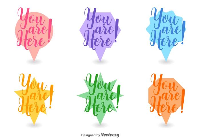 Abstract You Are Here Icon Set Vector Abstract You Are Here Icon Set Vector