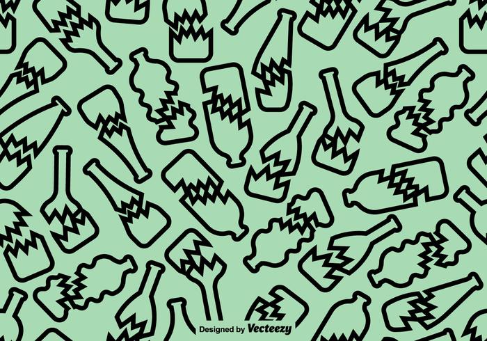 Broken Bottle Icon Seamless Pattern vector