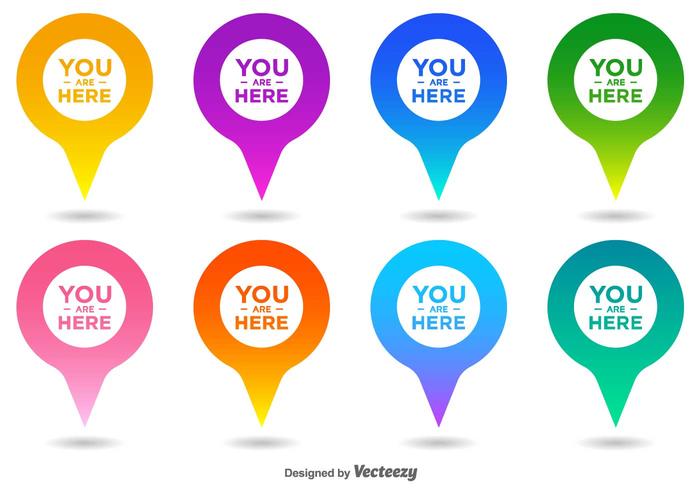 Vector You Are Here Map Pointer Icon Set