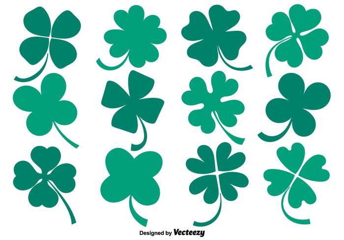 Vector Collection Of Flat Clover Icons