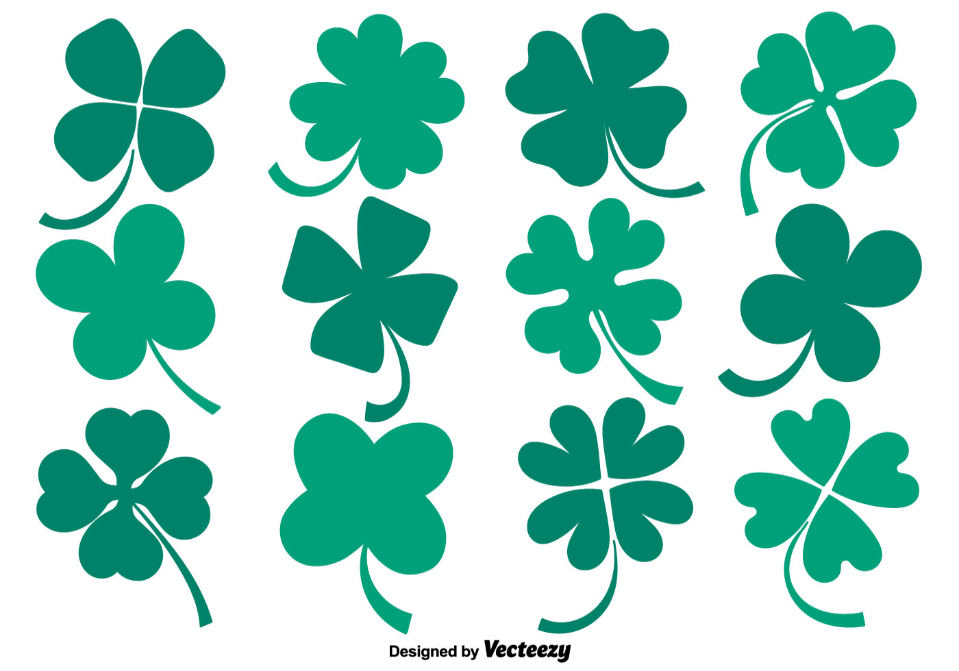 Vector Collection Of Flat Clover Icons 144991 Vector Art at Vecteezy