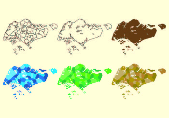 Singapur Mapa vectorial vector