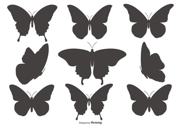 Mariposa Colección formas de la silueta vector