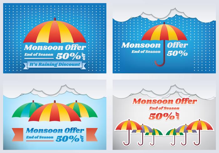 Monsoon Season Sale Banner vector