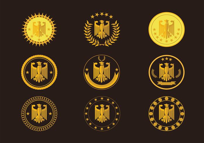 Eagle Seal Gold Logo Free Vector