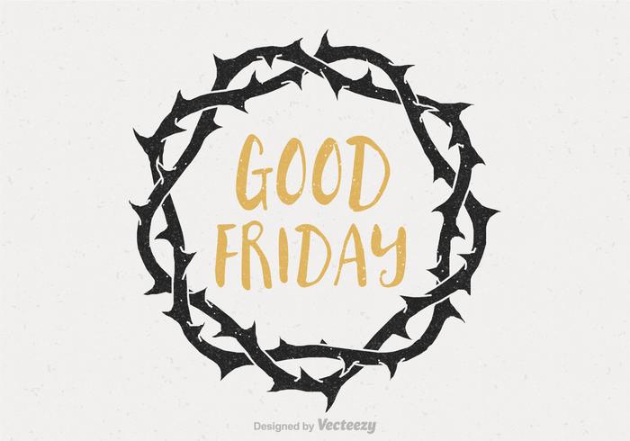 Good Friday Crown Of Thorns Vector Poster