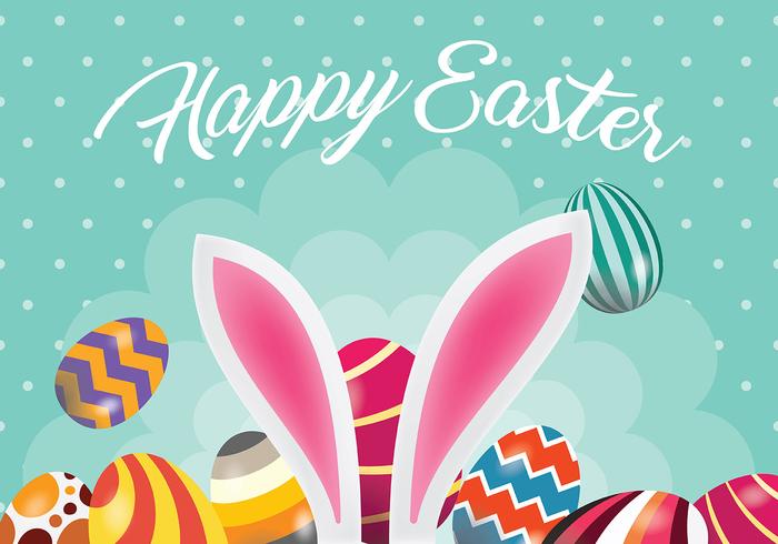 Easter Egg And Bunny Ear Vector Background Easter Egg And Bunny Ear Vector Background